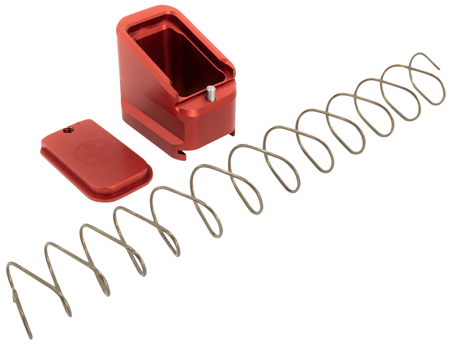 Shield Arms CZP10CME5RED Magazine Extension for CZ P10-C/P07, 5rd (9mm), 4rd (40S&W), Red Aluminum