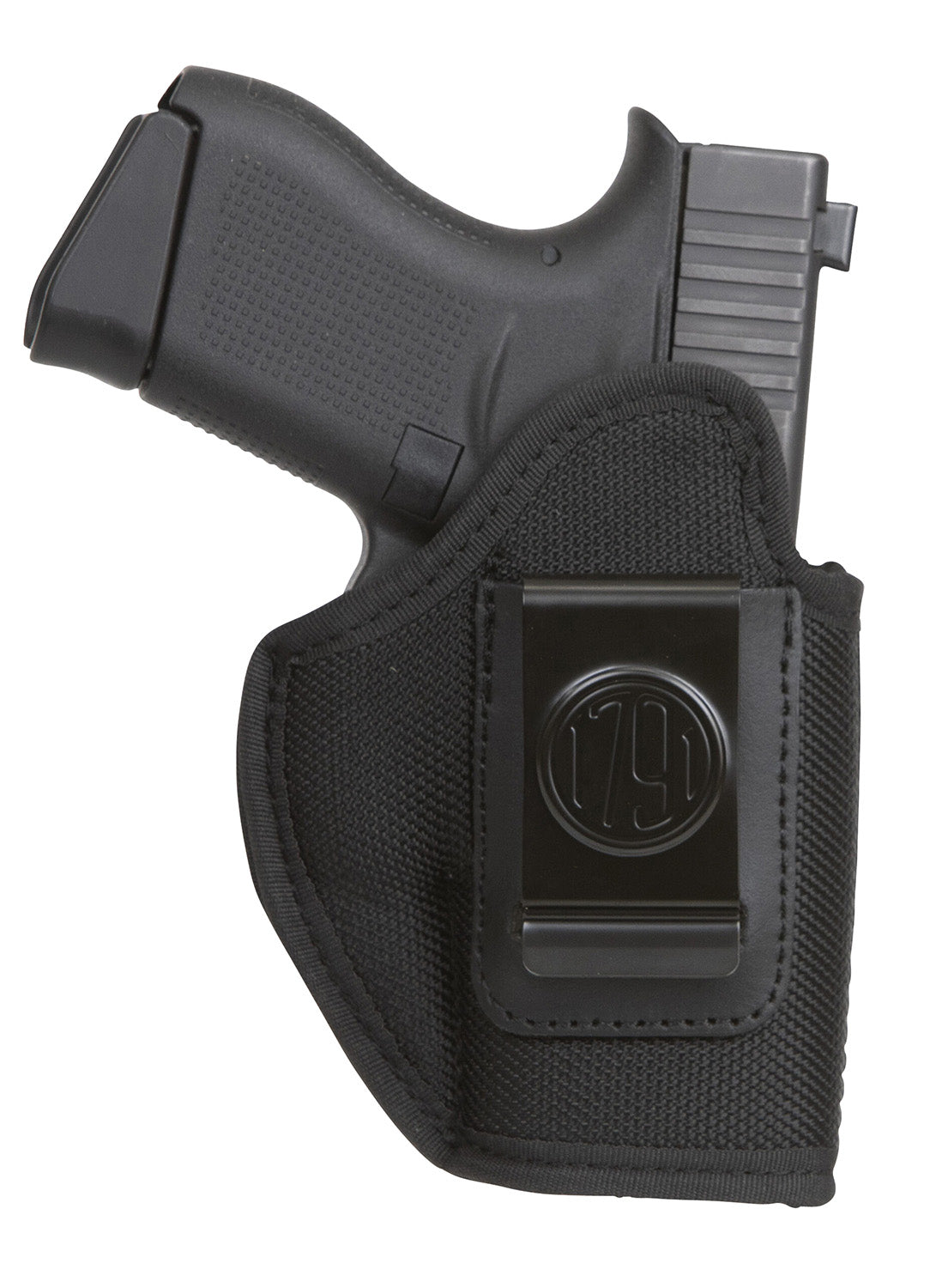 1791 Gunleather PNIWB3BLKR Premium Nylon IWB Size 03 Black Ballistic Nylon Belt Clip Right Hand