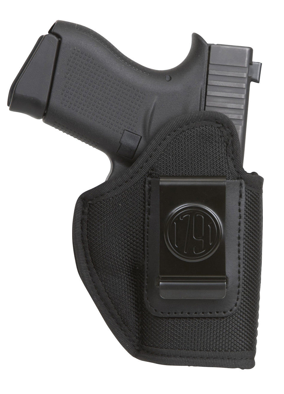 1791 Gunleather PNIWB3BLKR Premium Nylon IWB Size 03 Black Ballistic Nylon Belt Clip Right Hand