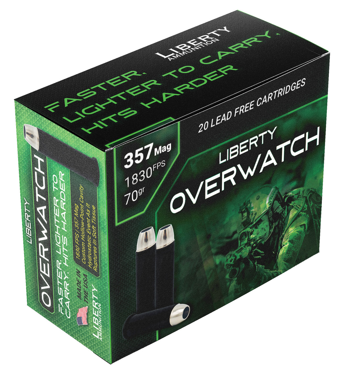 Liberty Ammunition .357 Magnum OverWatch 70gr HP Ammo