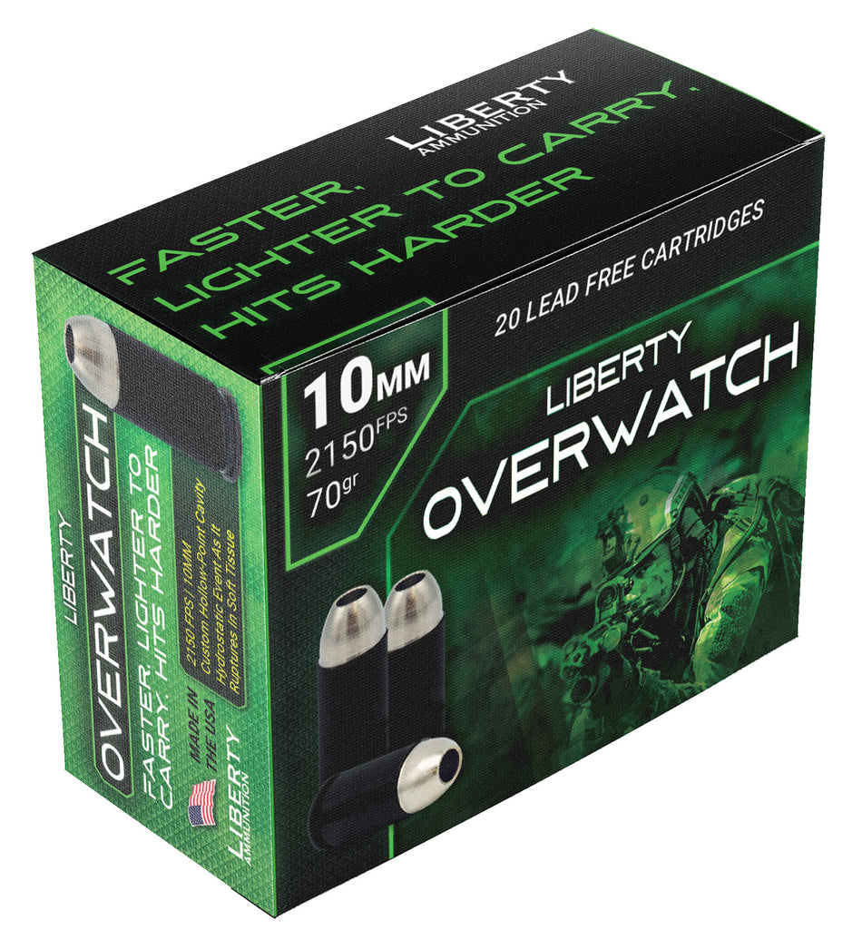 Liberty Ammunition 10mm Auto OverWatch 70gr HP Ammo