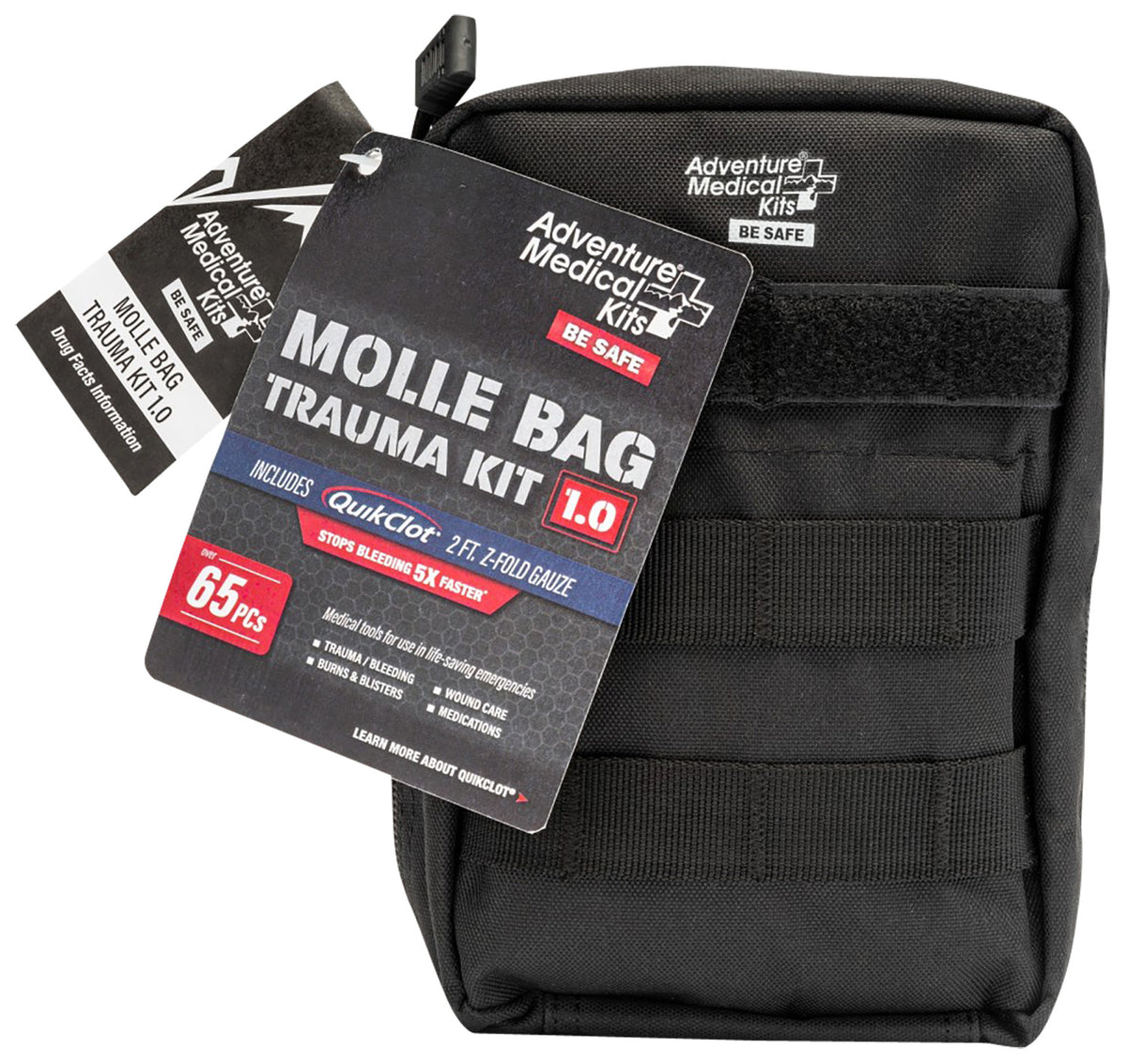 Adventure Medical Kits 20640299 MOLLE Bag Trauma Kit 1.0 Treats Injuries/Illnesses Black 707708002991