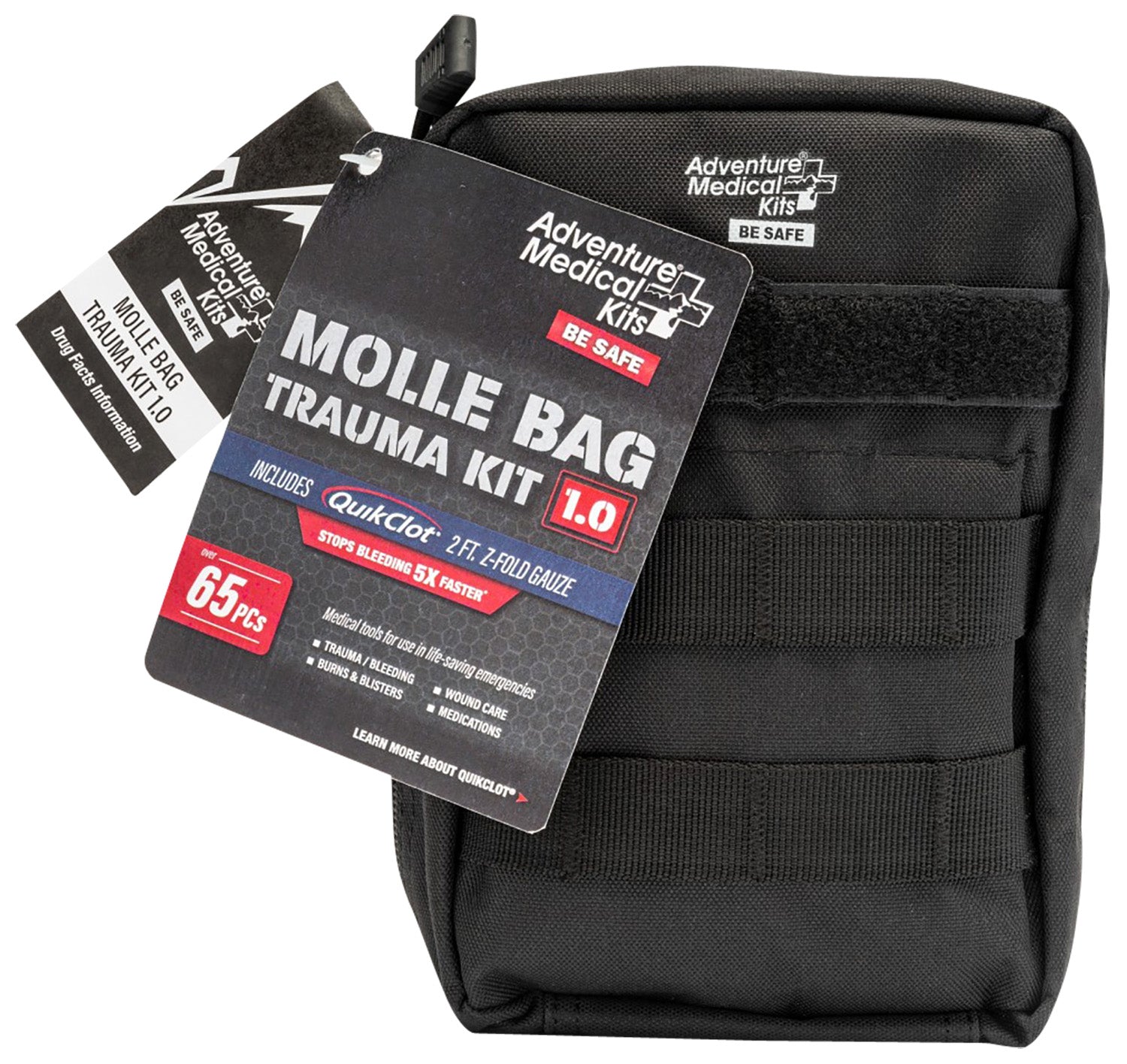 Adventure Medical Kits 20640299 MOLLE Bag Trauma Kit 1.0 Treats Injuries/Illnesses Black 707708002991