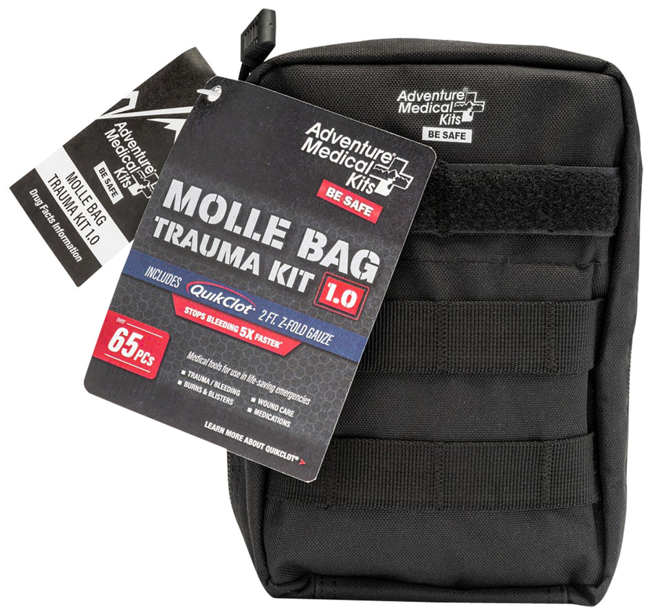 Adventure Medical Kits 20640299 MOLLE Bag Trauma Kit 1.0 Treats Injuries/Illnesses Black 707708002991