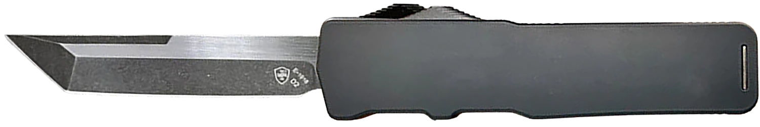 Templar Knife XLBR221 Premium LW Excalibur Large 3.55" OTF Tanto Plain Black Oxide Stonewashed D2 Steel Blade, 5.25" Black Aluminum/Rubber Handle