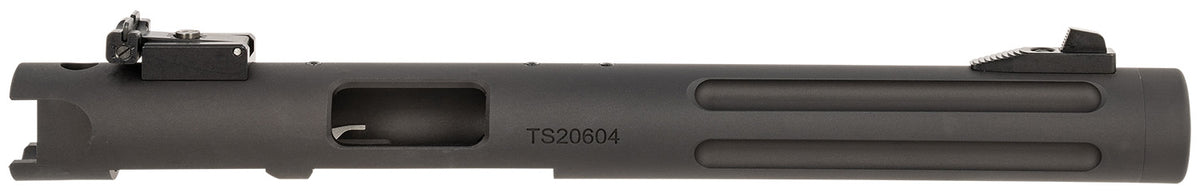 Tactical Solutions PL6TEMBRF Pac-Lite Barrel & Receiver 22 LR 6" Fluted Threaded Black Anodized Chrome Moly Steel, Fits Ruger 22/45/Mark I/II/III