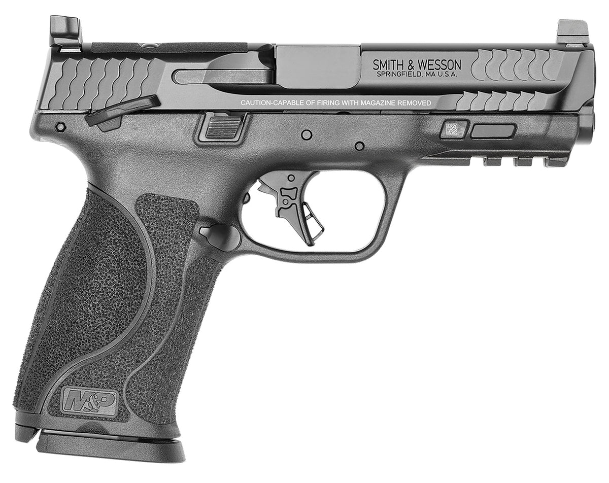 Smith & Wesson 13734 M&P M2.0 Bundle Full Size 9mm Luger 17+1 4.25" Black Barrel, Black Armornite Optic Ready/Serrated Slide, Matte Black Polymer Frame w/Picatinny Rail, 5 Magazines