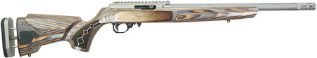 Black Rain Ordnance 22DSC Deluxe Full Size 22 LR 10+1 16" Matte Stainless, Threaded Stainless Steel Barrel, Stainless Aluminum w/Accessory Rail Receiver, Shady Camo Boyd's Agility Stock, Right Hand