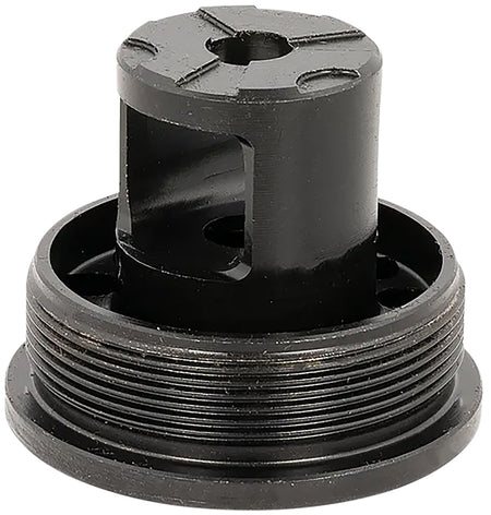 ADVANCED ARMAMENT COMPANY 65010 Flange Indexing Direct-Thread Adapter 1/2"-28 tpi, Muzzle Brake Design, for 1-3/8"-24 tpi Tubes