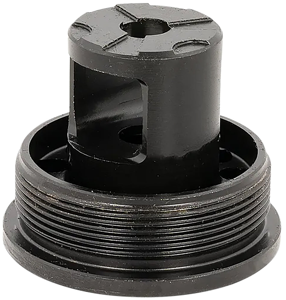 ADVANCED ARMAMENT COMPANY 65011 Flange Indexing Direct-Thread Adapter 5/8"-24 tpi, Muzzle Brake Design, 1-3/8"-24 tpi Socket