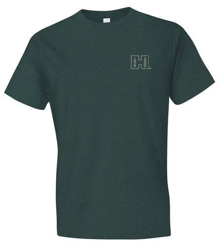 Hornady Gear 31796 Double Rocker Olive Heather, Cotton/Polyester/Rayon, Short Sleeve Semi-Fitted, 3XL
