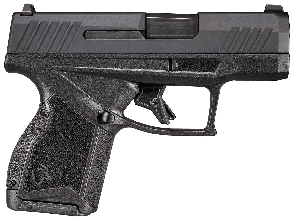 Taurus 1-GX4M931-10CK7 GX4 9mm Luger 10+1 3.06" Satin Black DLC Steel Barrel, Black Nitride Serrated Slide, Black Polymer Frame w/ Interchangeable Backstrap Grips Includes B&W US Flag Holster