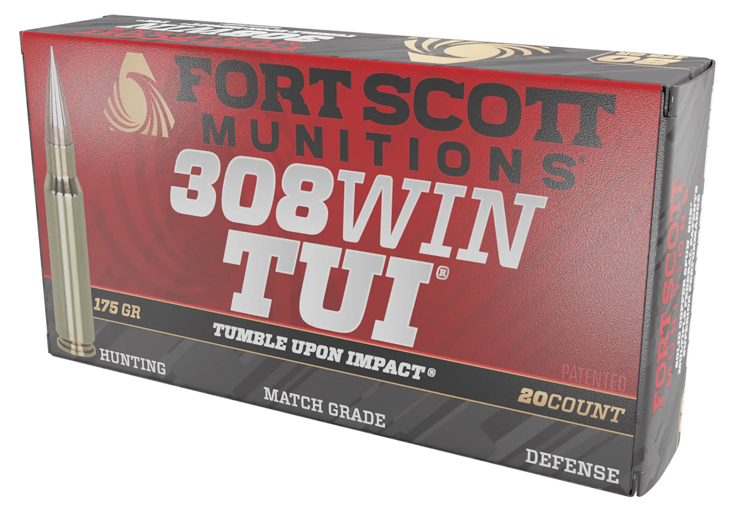 Fort Scott Munitions 308175SCV2 Tumble Upon Impact (TUI) Solid Copper Spun 175 Grain .308 Win / 7.62x51mm 2538 fps