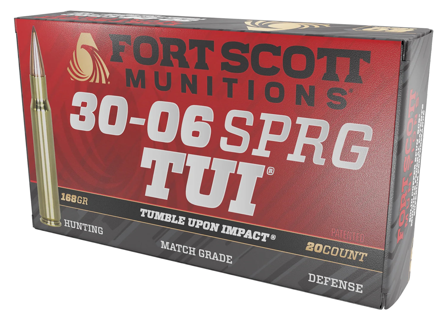 Fort Scott Munitions 3006168SCV Tumble Upon Impact (TUI) Solid Copper Spun 168 Grain .30-06 Springfield 2719 fps