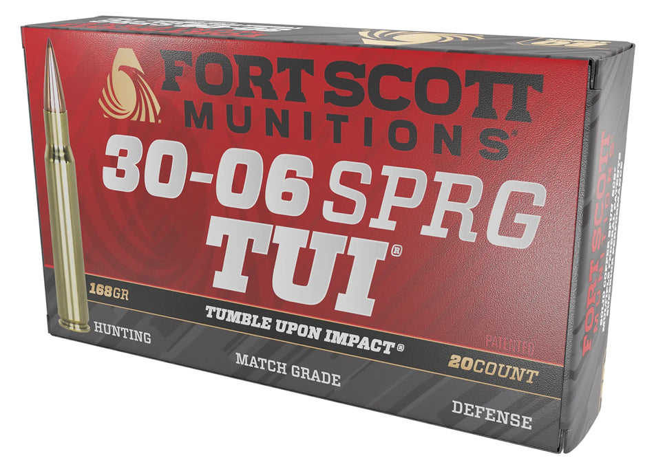 Fort Scott Munitions 3006168SCV Tumble Upon Impact (TUI) Solid Copper Spun 168 Grain .30-06 Springfield 2719 fps