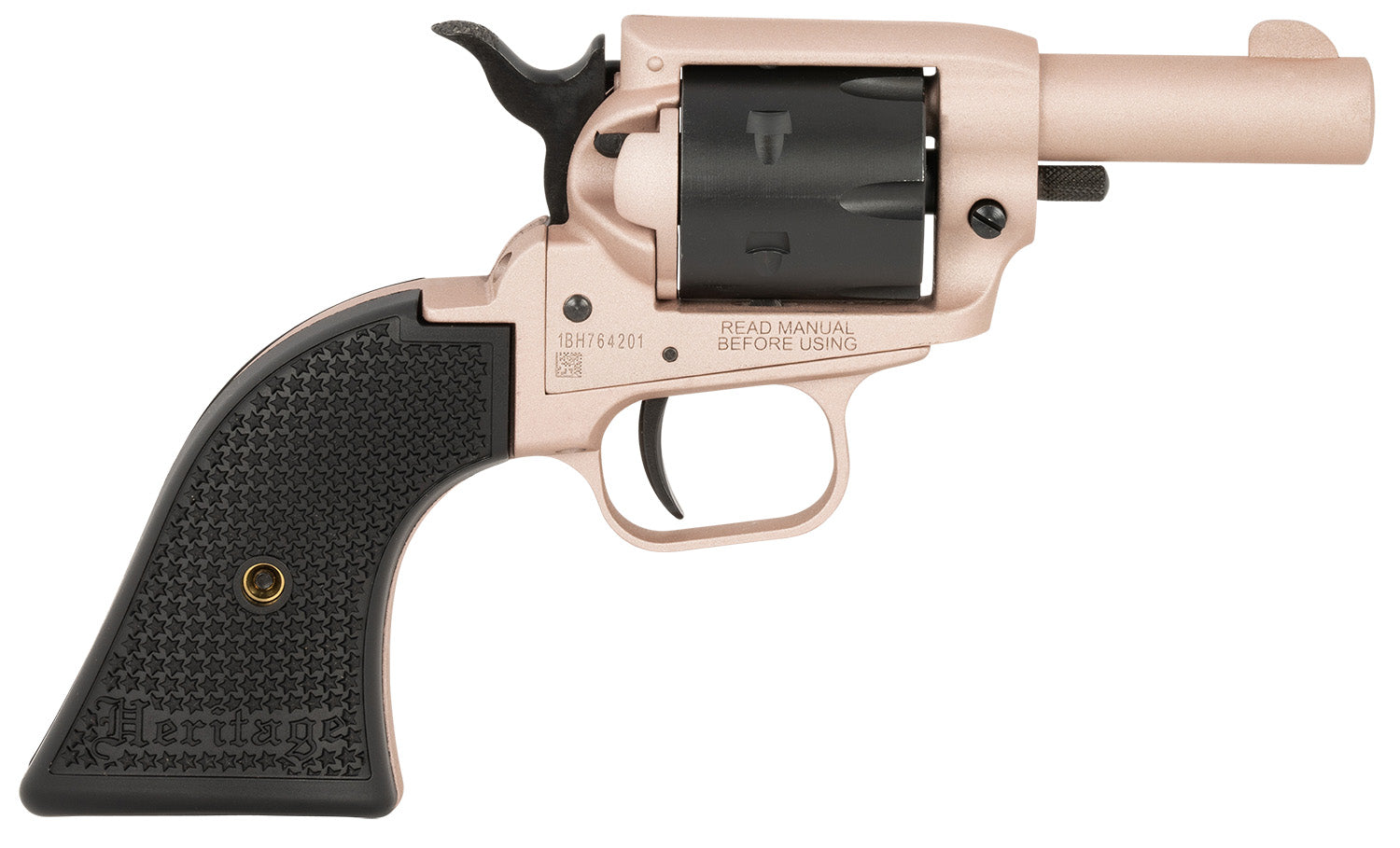 Heritage Mfg BK22Q2 Barkeep 22 LR 6 Shot 2.68" Rose Gold Cerakote Barrel, Rose Gold Cerakote w/Black Accents Frame, Black Cerakote Cylinder, Black Star Polymer Grips