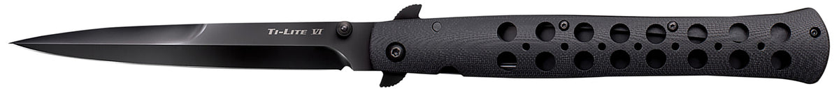 Cold Steel CS26C6AA Ti-Lite 6" Folding Spear Point Plain Black w/DLC Cooating S35VN SS Blade/4.75" Black G10 Handle Includes Belt Clip