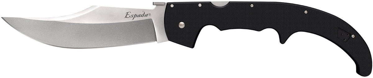 Cold Steel CS62MGC Espada XL 7.50" Folding Clip Point Plain AUS-10A SS Blade/9.25" Black w/Polished Bolsters G10 Handle Includes Belt Clip