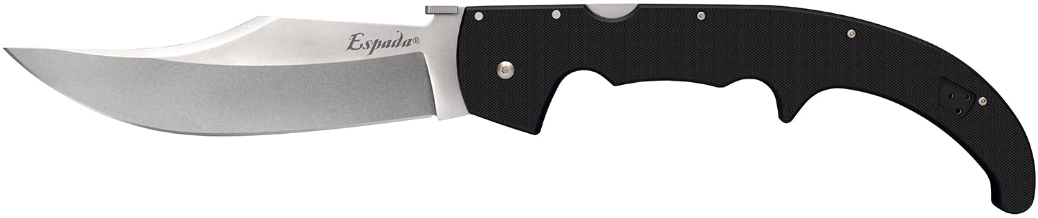 Cold Steel CS62MGC Espada XL 7.50" Folding Clip Point Plain AUS-10A SS Blade/9.25" Black w/Polished Bolsters G10 Handle Includes Belt Clip