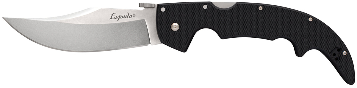 Cold Steel CS62MGD Espada Large 5.50" Folding Clip Point Plain S35VN SS Blade/6.75" Black w/Polished Bolsters G10 Handle Includes Belt Clip