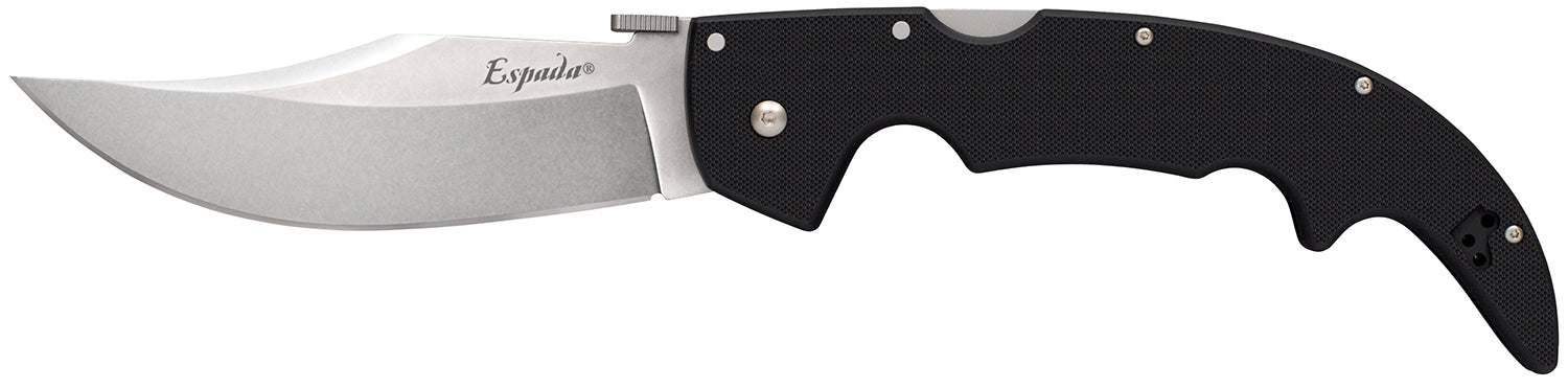 Cold Steel CS62MGD Espada Large 5.50" Folding Clip Point Plain S35VN SS Blade/6.75" Black w/Polished Bolsters G10 Handle Includes Belt Clip