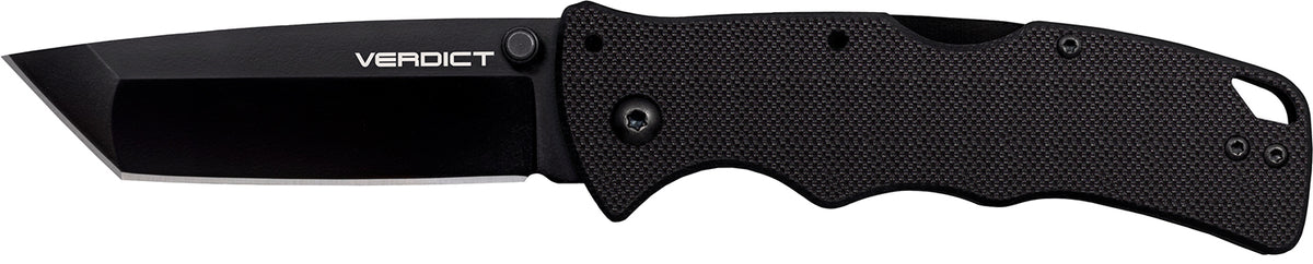 Cold Steel CSFLC3T10A Verdict 3" Folding Tanto Plain Black Matte AUS-10A SS Blade/Black G10 Handle Includes Belt Clip