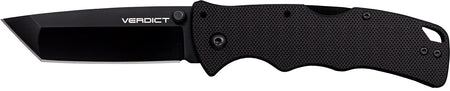 Cold Steel CSFLC3T10A Verdict 3" Folding Tanto Plain Black Matte AUS-10A SS Blade/Black G10 Handle Includes Belt Clip