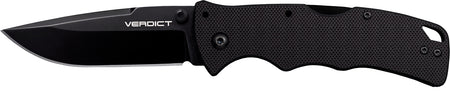 Cold Steel CSFLC3SP10A Verdict 3" Folding Spear Point Plain Black Matte AUS-10A SS Blade/Black G10 Handle Includes Belt Clip
