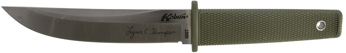 Cold Steel CS17TAA Kobun Lynn Thompson Signature 5.50" Fixed Tanto Plain AUS-8A SS Blade/4.38" OD Green Kray-Ex Handle Includes Sheath