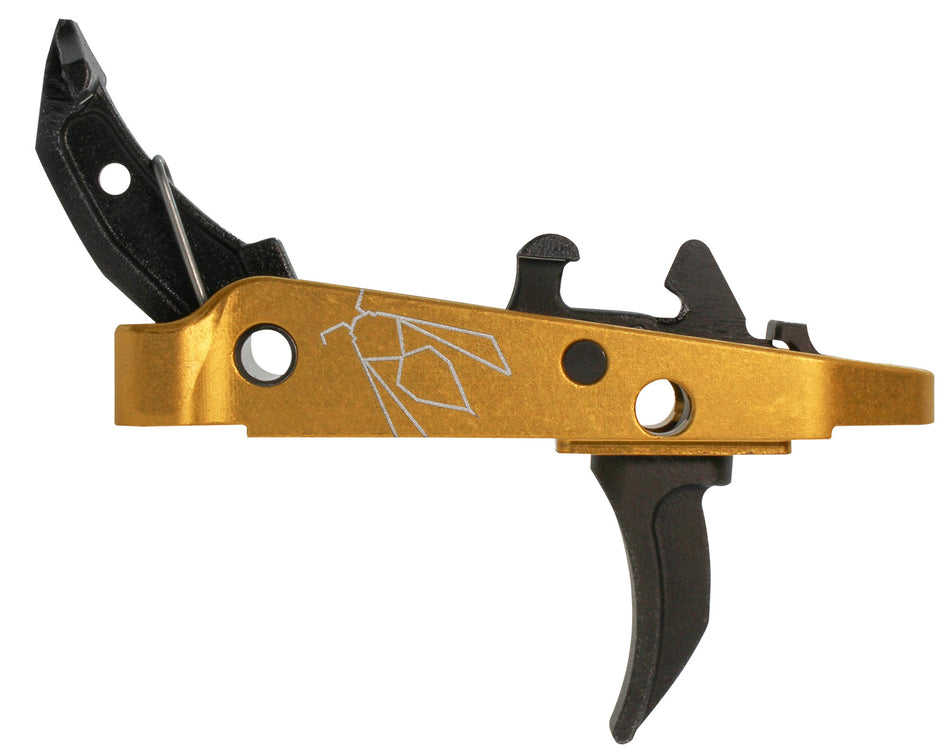 CMC Triggers 47407 Drop-In Yella Jacket Combat Trigger Group 2.0 Single-Stage Curve with 2.50 lbs Draw Weight, Black w/ Yellow Housing