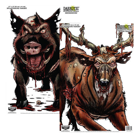 Birchwood Casey 35627 Smokehouse Zombie Deer/Hog Hanging Smokehouse Blood Trail All Firearms 12" x 18" Impact Enhancement Splatter 8 Targets