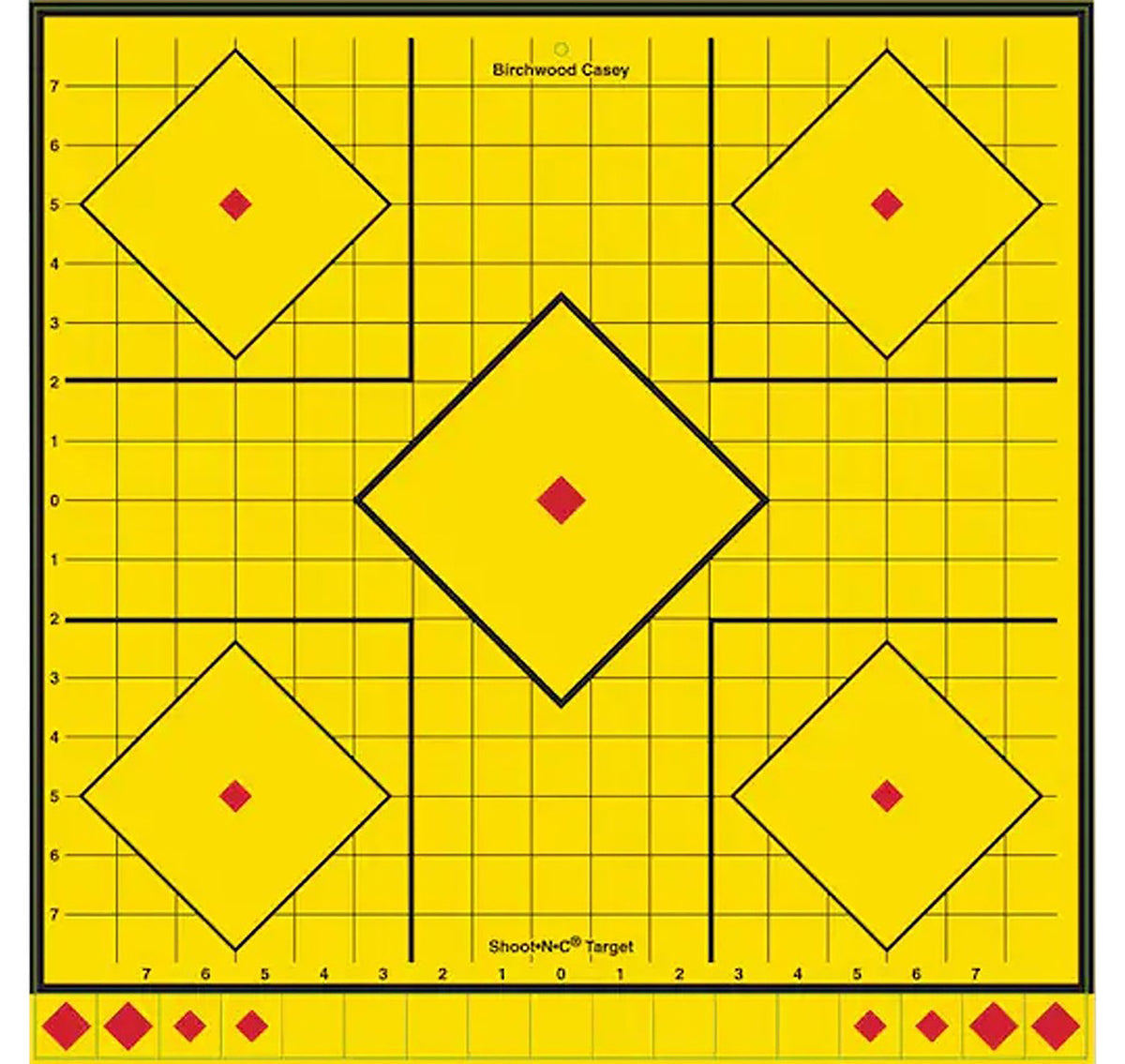 Birchwood Casey LRSIT-5PK Long Range Self-Adhesive Paper Yellow 17.75" 5-Diamond 5 Pack