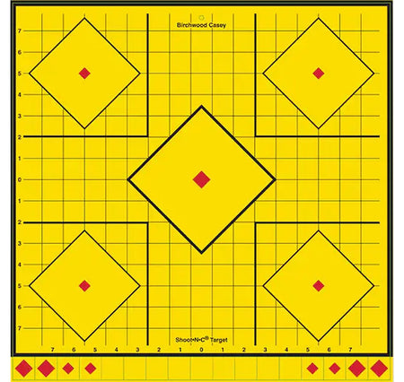 Birchwood Casey LRSIT-5PK Long Range Self-Adhesive Paper Yellow 17.75" 5-Diamond 5 Pack