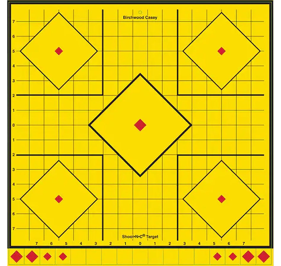 Birchwood Casey LRSIT-5PK Long Range Self-Adhesive Paper Yellow 17.75" 5-Diamond 5 Pack