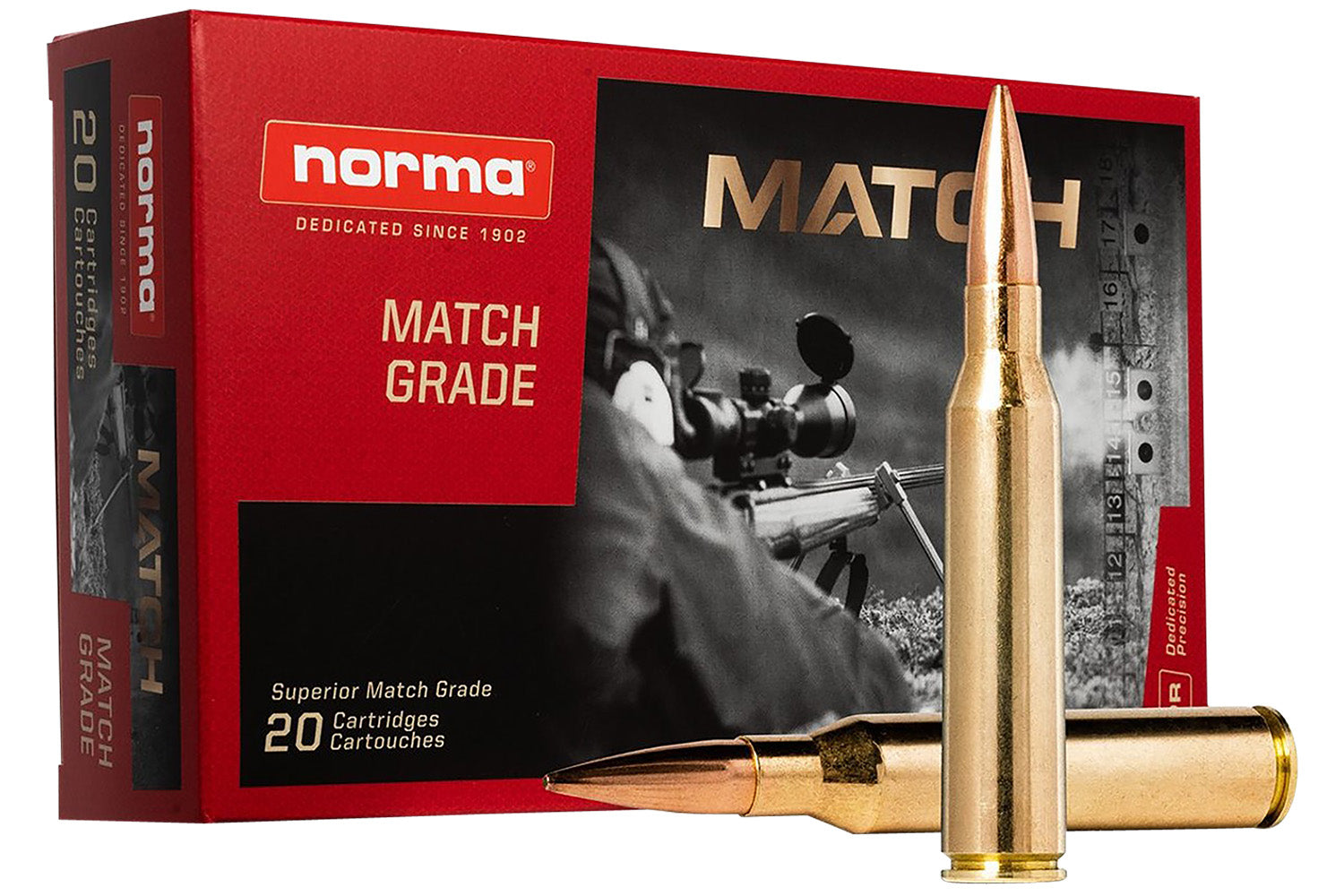 Norma 10185442 Dedicated Precision Golden Target Match Hollow Point Boat Tail 250 Grain .338 Lapua Magnum 4471 fps