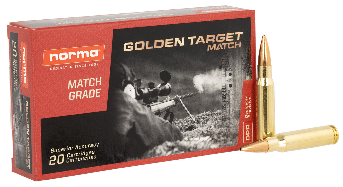 Norma .308 Win / 7.62x51mm Dedicated Precision Golden Target Match 168gr BTHP Ammo