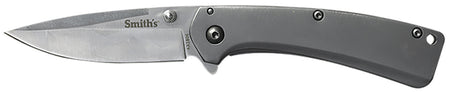 Smiths Products 51008 Furrow 2.90" Folding Drop Point Plain Satin Titanium Coated Stainless Steel Blade/Stainless Steel Handle Includes Pocket Clip