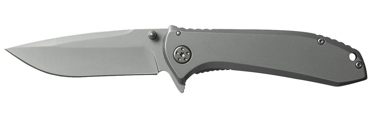 Smiths Products 51010 Titania II 3.50" Folding Drop Point Plain Satin Titanium Coated Stainless Steel Blade/Stainless Steel Handle Includes Pocket Clip