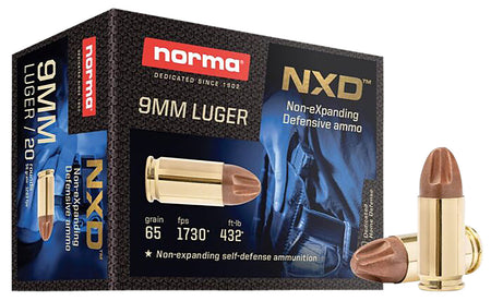 Norma 611140020 Self Defense NXD Injection Molded Copper Projectile 65 Grain 9mm Luger/Parabellum 1730 fps
