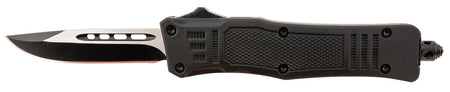 Steel River Knives MT616BDP Spartan Mini 2.75" OTF Drop Point Plain Black/Silver 440C SS Blade/ 4.25" Black Aluminum Zinc Alloy Handle