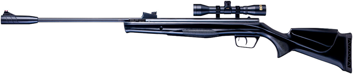 Beeman 10616GP Sportsman Combo Gas Ram 177 Pellet 1rd, Black, Fixed Synthetic Stock, Fiber Optic Sights, 4x32mm Scope