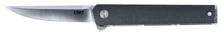 CRKT 7095KX CEO Compact 2.61" Folding Plain Satin 4116 SS Blade/Black GRN Handle Includes Pocket Clip