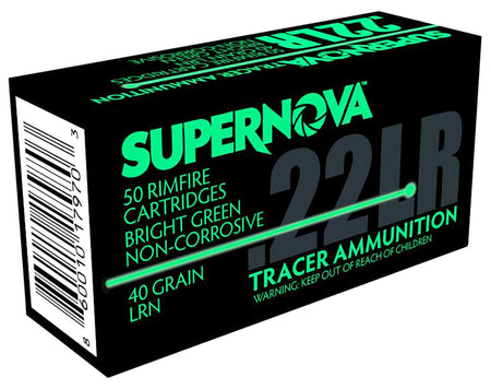 Supernova .22 LR Green Tracer 40gr LRN Ammo