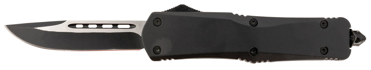 Steel River Knives T624BDP Spartan 3.75" Drop Point Black/Silver 440C SS Blade 5.5" Black Aluminum Zinc Alloy Handle