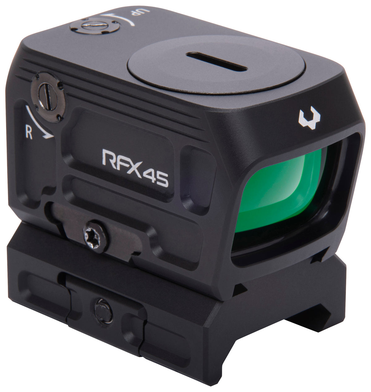Viridian 9810059 RFX45 Black Anodized 1 x 24 mm x 15.5 mm 5 MOA Green Dot ACRO/Picatinny Low Mount