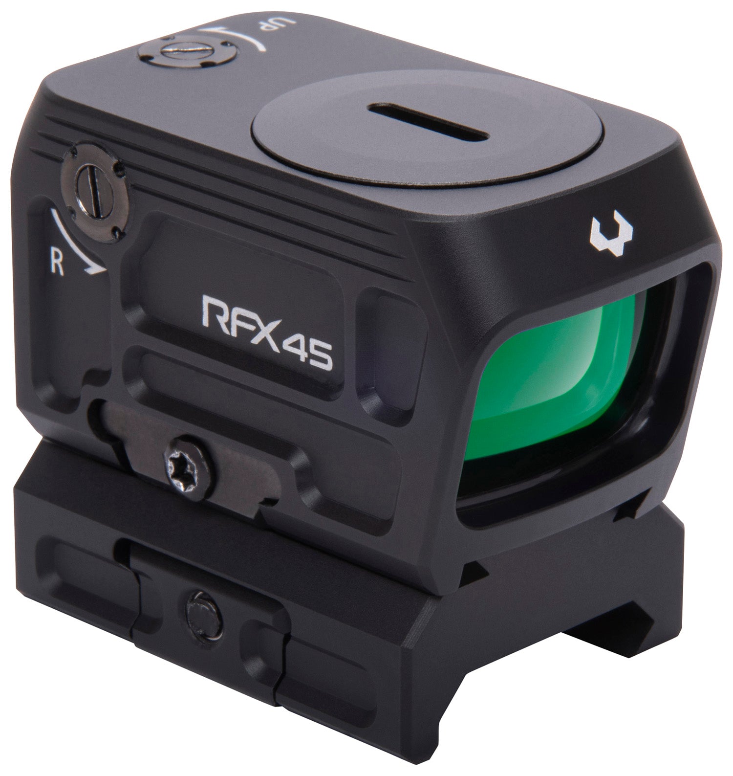 Viridian 9810059 RFX45 Black Anodized 1 x 24 mm x 15.5 mm 5 MOA Green Dot ACRO/Picatinny Low Mount