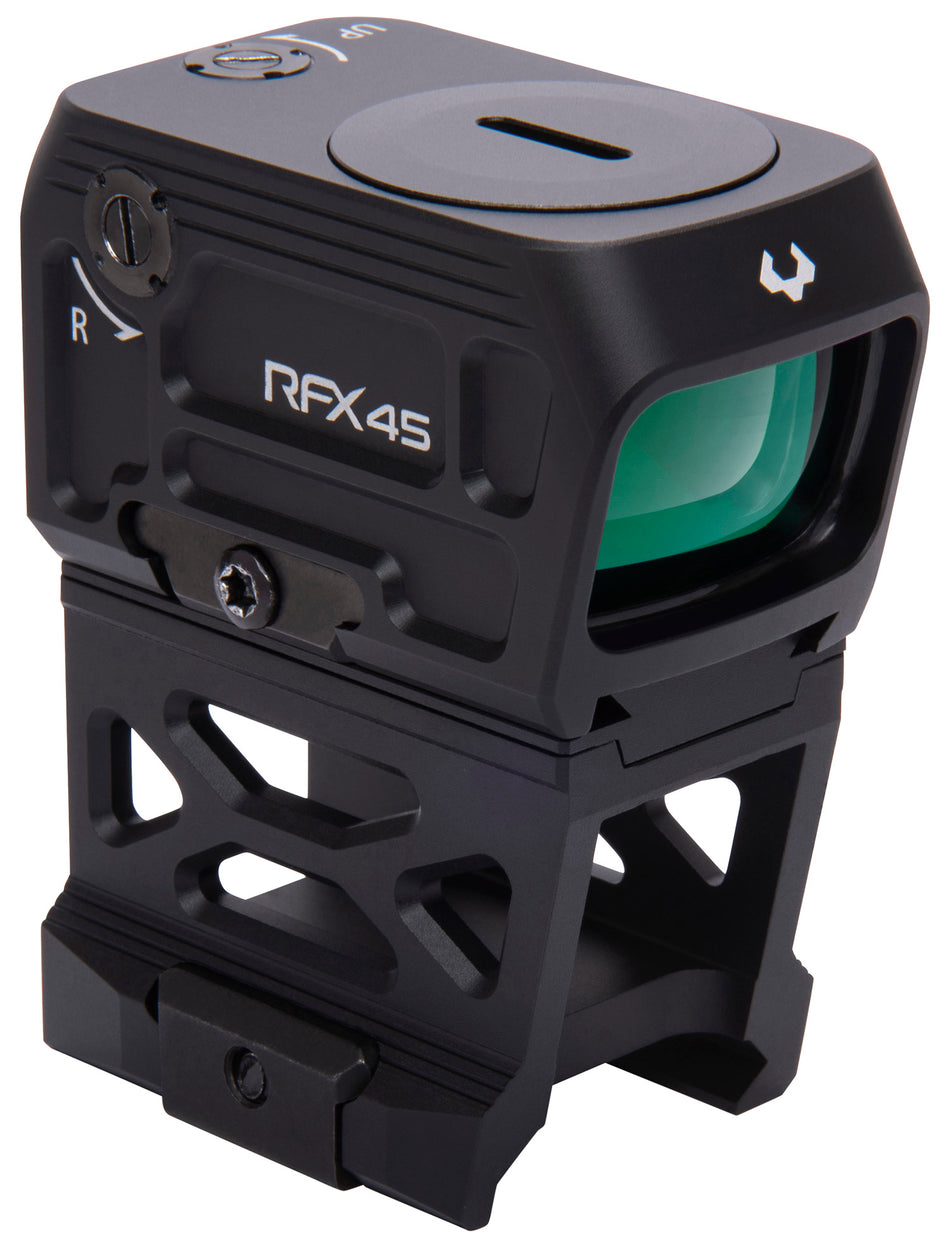 Viridian 9810060 RFX45 Black Anodized 1 x 24 mm x 15.5 mm 5 MOA Green Dot ACRO/Picatinny High 1/3 Cowitness Mount
