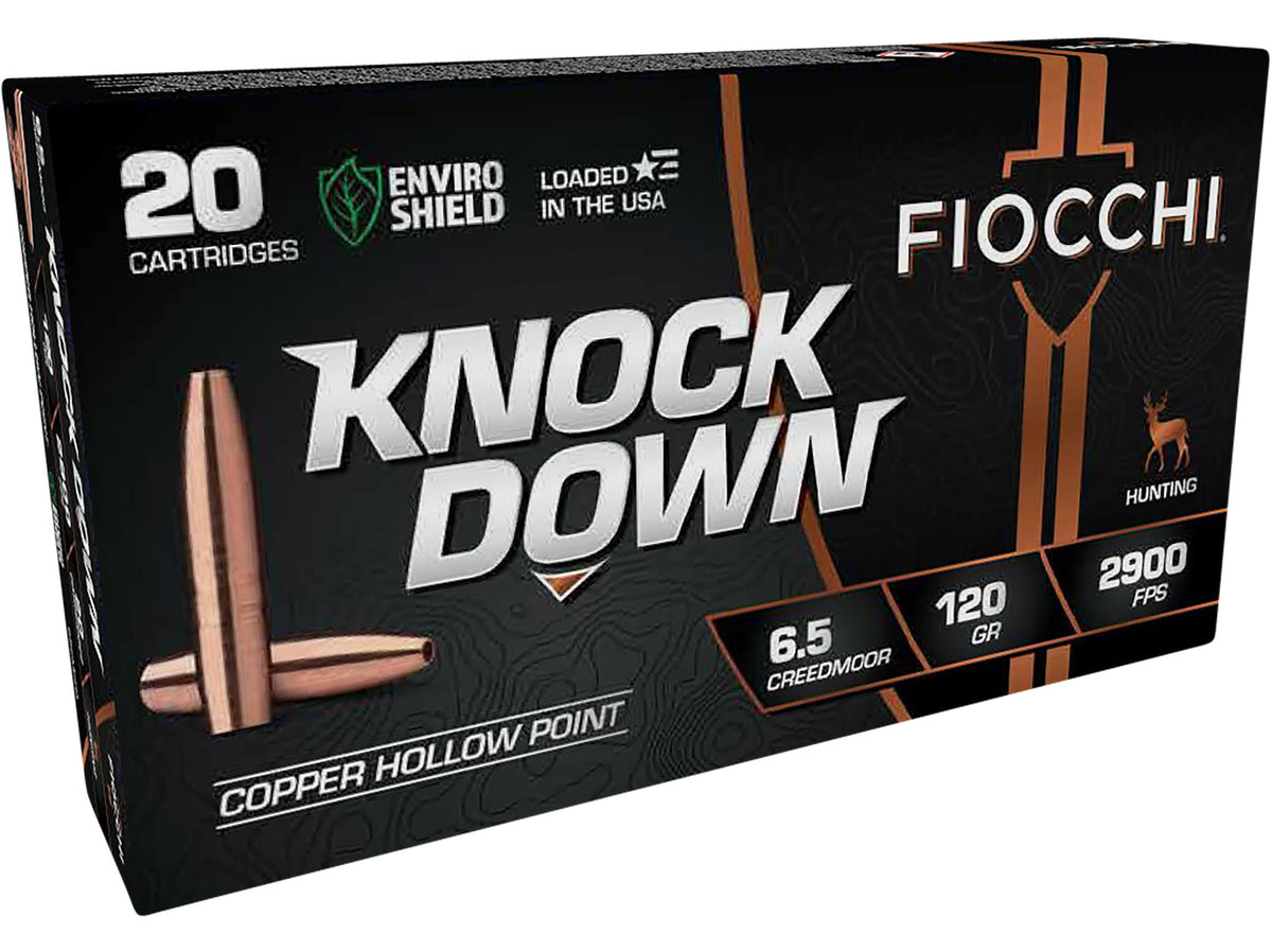 Fiocchi 65CMCHA Knock Down Enviro Shield Hollow Point 120 Grain 6.5mm Creedmoor 2900 fps