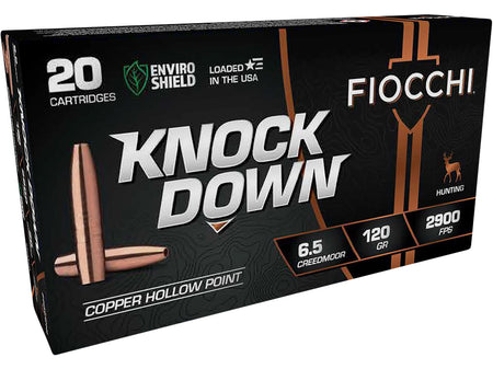 Fiocchi 65CMCHA Knock Down Enviro Shield Hollow Point 120 Grain 6.5mm Creedmoor 2900 fps