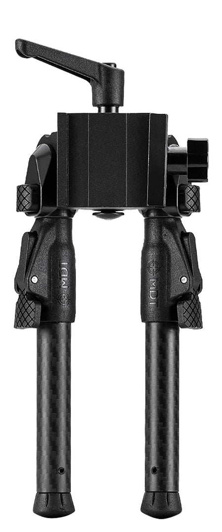 Mdt Sporting Goods Inc 105561BLK GRND-POD Black 4.50"-9" Carbon Fiber/Aluminum, Adj. Throw Lever, 4 Leg Postitions, Fits ARCA Rail & RRS Dovetail
